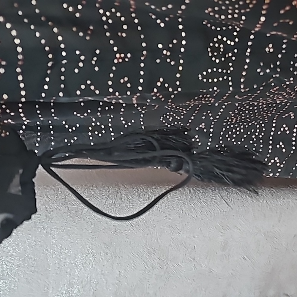 NWOT Free People Anthropologie Sheer Balloon Sleeve Dress - Black - Medium - Picture 4 of 6